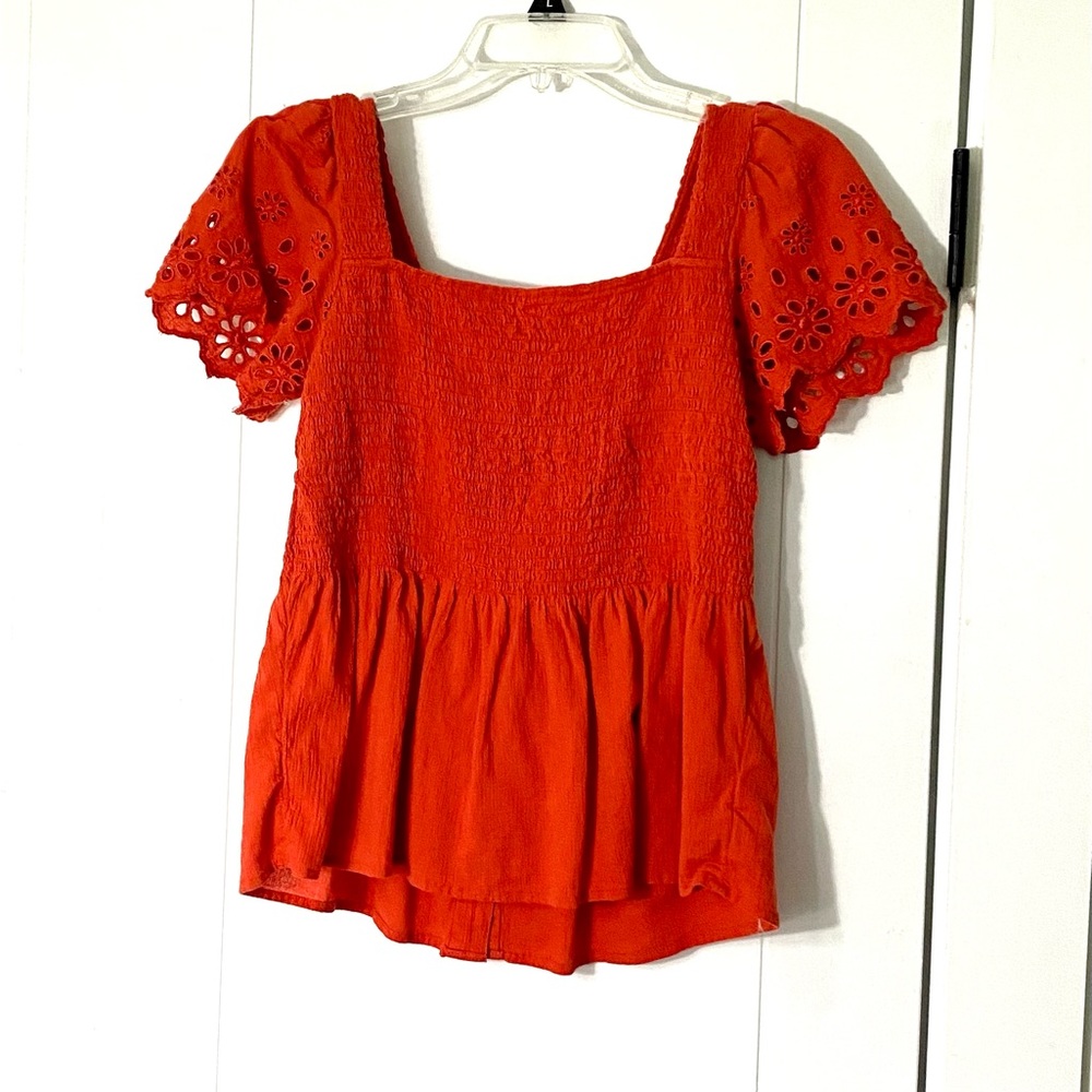 Burnt Orange baby doll top